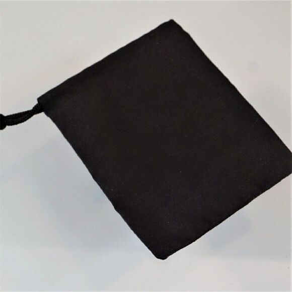 J Crew Drawstring Pouch Jewelry Dust Bag Black Sueded Fabric 4.75 x 4 in - Picture 6 of 6